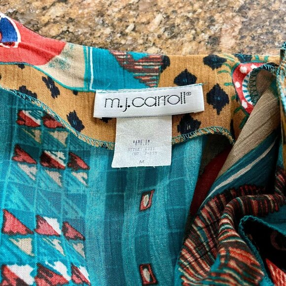 MJ Carroll Women Multicolor Lightweight Long Sleeve Jacket Blazer Coat Sz M NWT - Picture 3 of 12